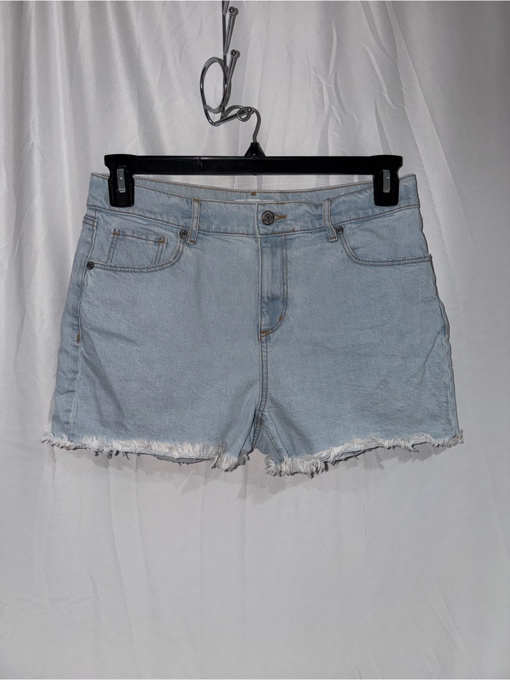 Loft Shorts Light Blue Denim Cutoff Shorts Fray Raw Hem Jean Shorts High Rise